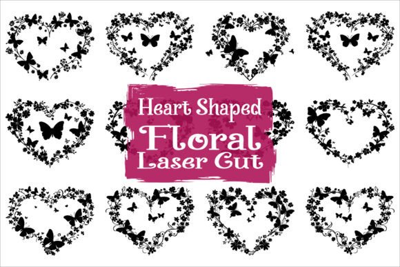 Beautiful Floral Heart Design Pack for Branding and Graphics