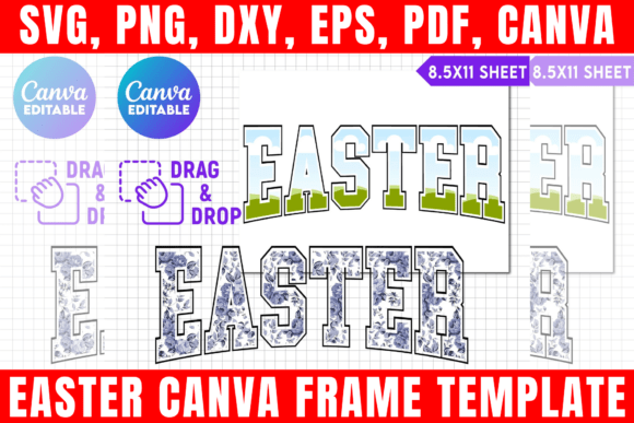 Easter Canva Frame Template for Print Templates and Graphics