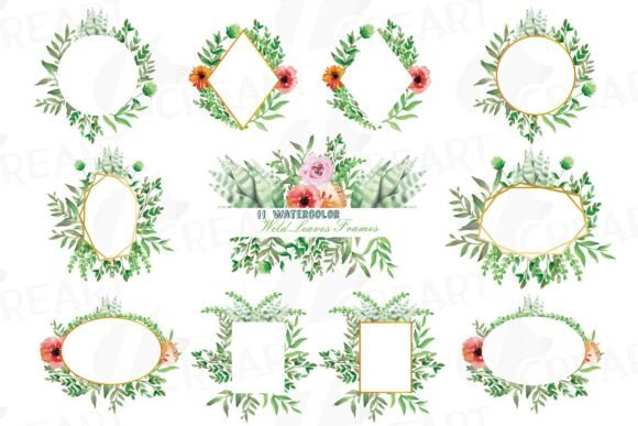 Floral Frames Clipart for Local Business Branding