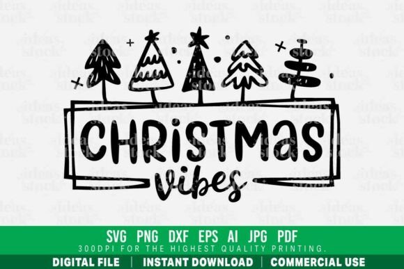 Hand Drawn Christmas Vibes: A Graphic Design Asset for Crafts and Branding