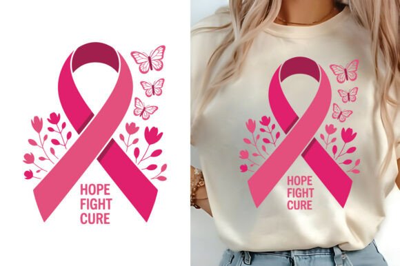 Hope Fight Cure Breast Cancer T-shirt Graphics