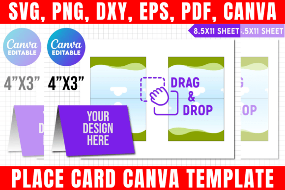 Place Card Canva Template for Print Templates and Graphics