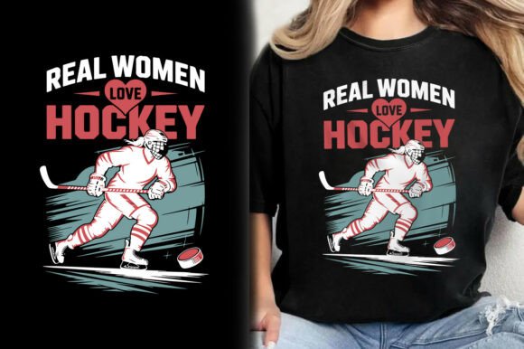 Real Women Love Hockey Girl Vector Shirt