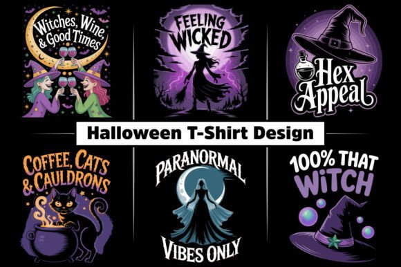 Scary Halloween Witch Lady Shirt Bundle for Crafts and Graphics