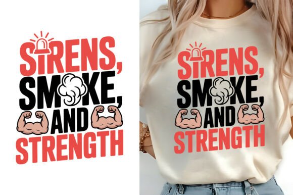 Sirens Smoke and Strength Fireman Shirt Graphics