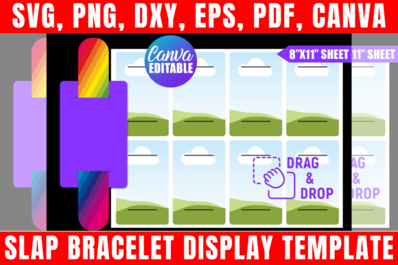 Slap Bracelet Display Template for Print Templates and Graphics