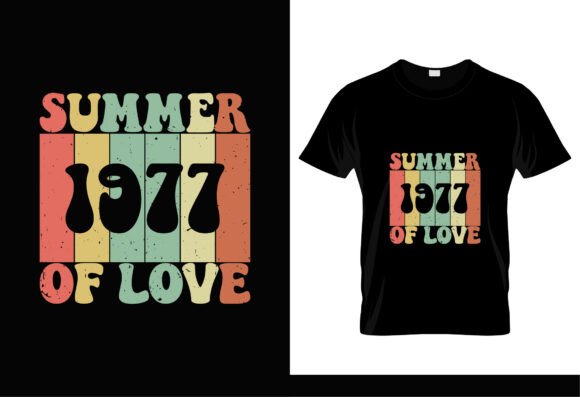 Summer of Love 1977 Retro Vintage Tshirt Graphics
