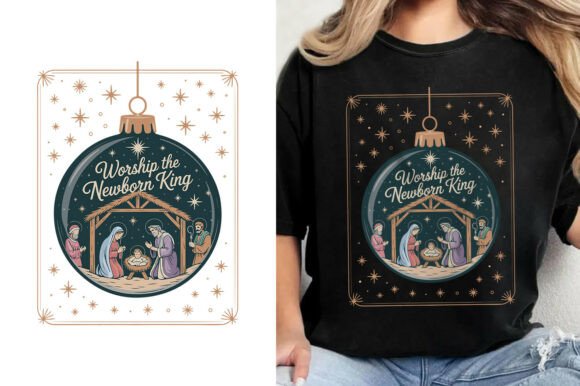 Worship the Newborn King Christian Shirt Graphics