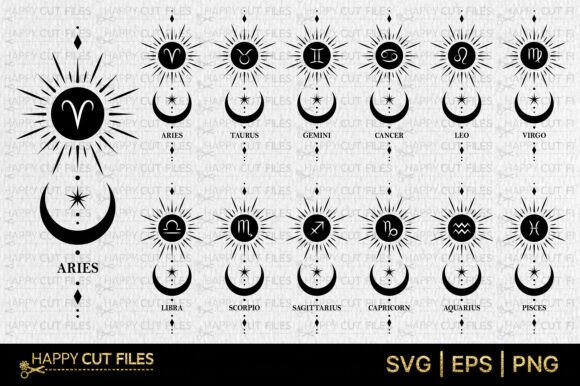 Zodiac Sign Celestial Magic Mystical Graphics